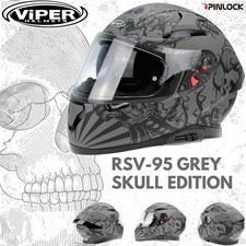 VIPER V95 SKULL Caschi Sportivi Moto Full Face Crash Race DVS ECE