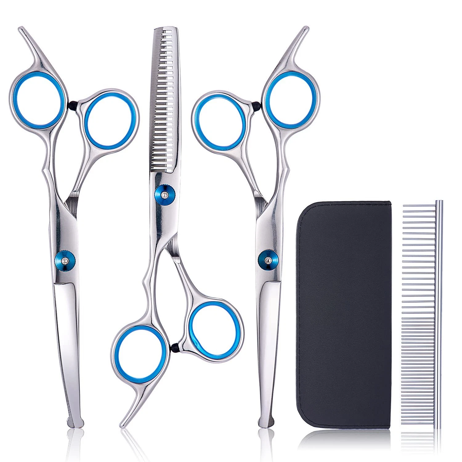 Professional Dog Grooming Scissors Kit with Round Tip Pet Grooming Scissors K...