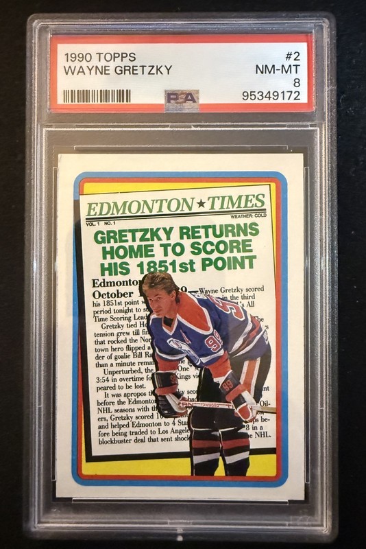 1990 Topps #2 Wayne Gretzky PSA 8 (Wow!)
