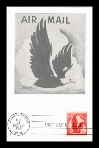 DR JIM STAMPS US VELVETONE MAXI CARD AIR MAIL 5C FIRST DAY ISSUE SCOTT C50