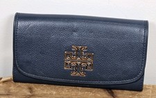 Tory Burch Britten Black Pebbled Leather Continental Wallet and Card Case 141004