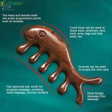 Meridian Massage Comb Five-Tooth Handleless Wooden Point Acupuncture Head Comb W