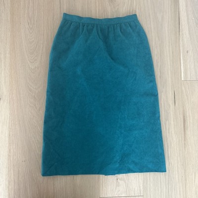 Vintage Adolph Schuman Ultra Suede Fabric Teal Skirt