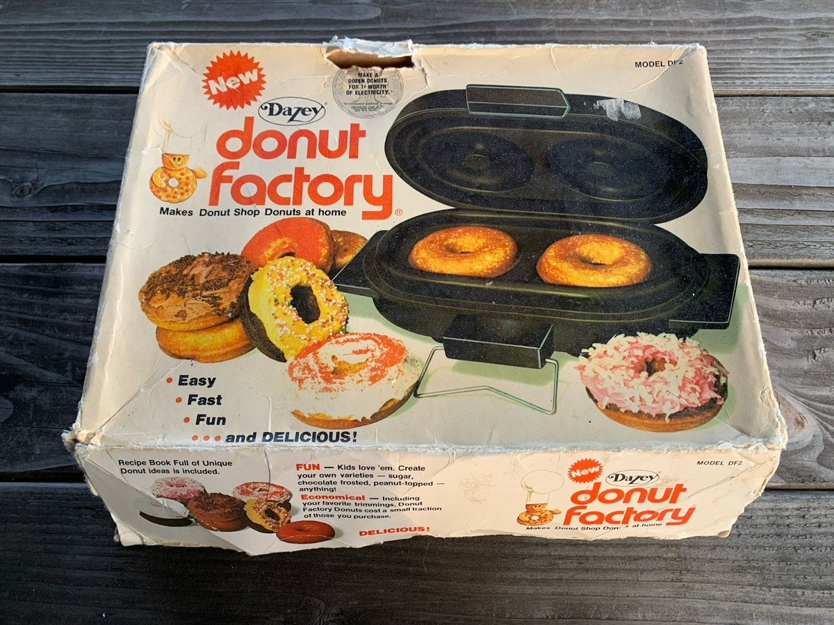 Dazey Donut Factory DF2 Vintage 1977 Donut Maker in W/Recipes