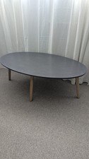 Oval Coffee Table, Scandinavian Hudson Living, Bergen With Grey Concrete Effect