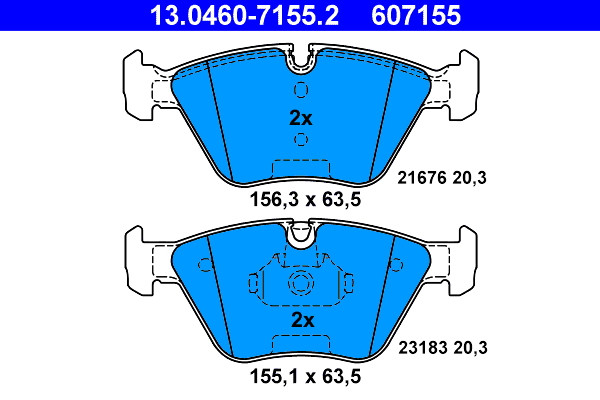 ATE 13.0460-7155.2 BremsbeläGe Satz Scheibenbremse FüR BMW MG-image