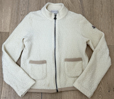 SZ 12 Yrs (152cm) - MONCLER Kids Girls Maglia Cardigan, Beige, 100% Authentic