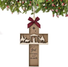 WANDIC 5Pcs Christian Nativity Ornaments Religious Christmas Tree... 