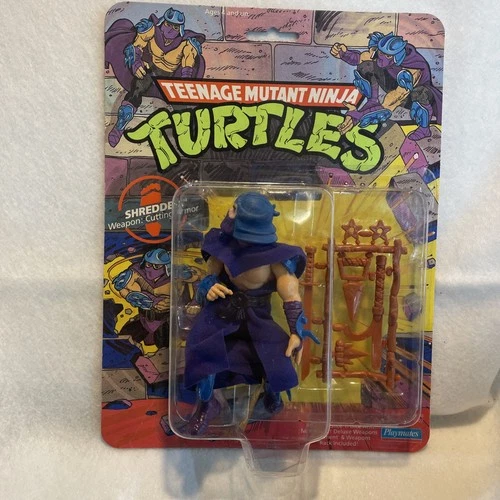 Vintage 1988 Playmates TMNT Shredder Action Figure MOC 10 back Teenage Mutant