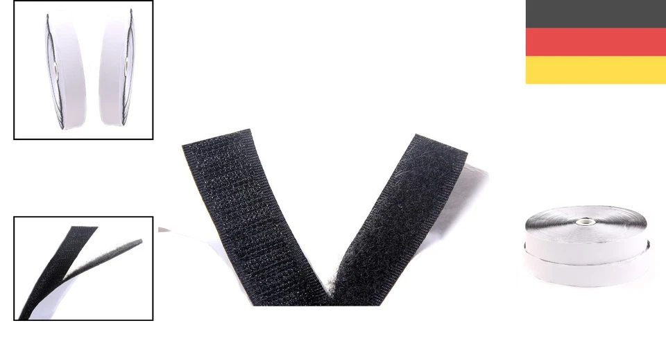 Klettband Selbstklebend 25m x 50mm Schwarz Hochfest Flausch Haken - Bild 2 von 4