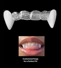 Custom Retainer Upper with Vampire Fangs, made for a great fit. fast shipping.
