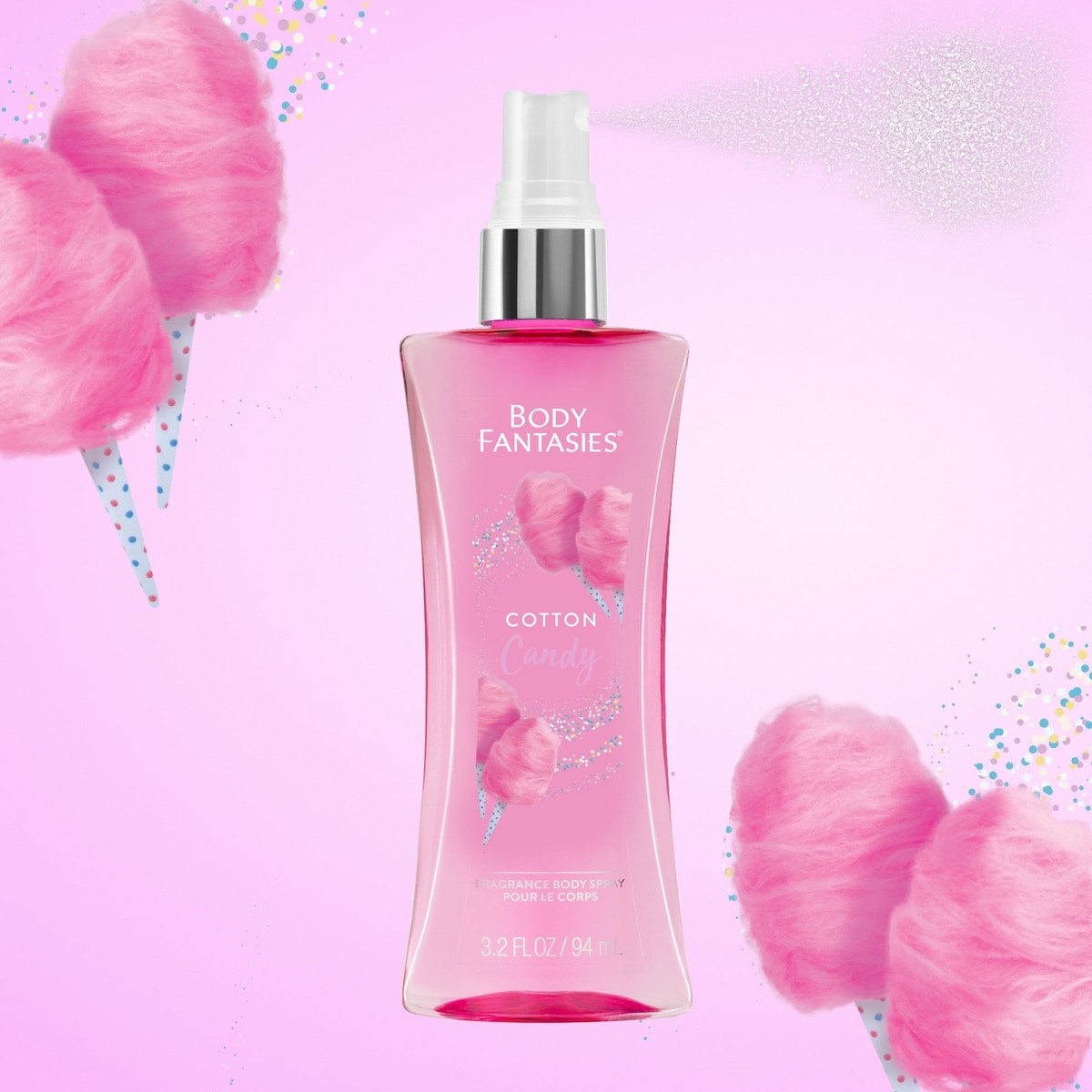 Body Fantasies Signature Fragrance Body Spray, Cotton Candy, 3.2
