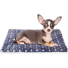 Ultra Soft Dog Crate Pad 21x12 in Reversible Washable Pet Bed Mat Dark Blue