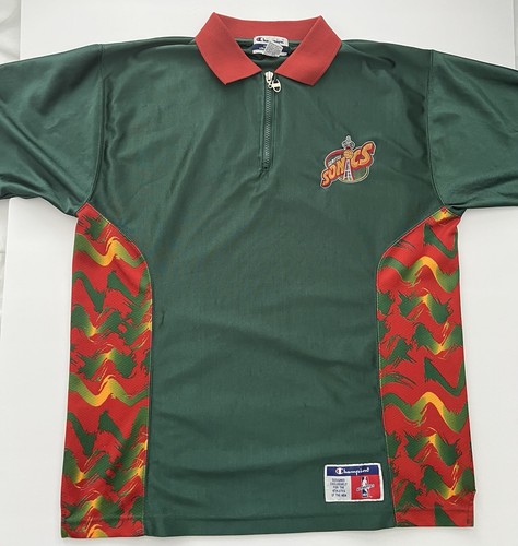 Vintage Champion - 90s Seattle Supersonics Warm-Up 1/4-Zip Shirt - Men's Large