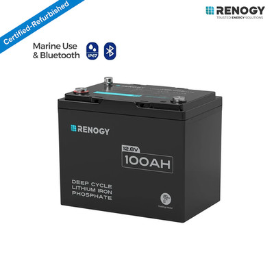 Renogy 12V 100Ah Trolling Motor LiFePO4 Lithium Battery w/Bluetooth Refurbished