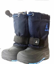 Kamik Kids Snow Boots Size 10 KHR18165 Black Blue Waterproof Insulated