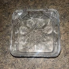Antique Early American Glass Depression Era Indiana Glass Rocket square dish 5”