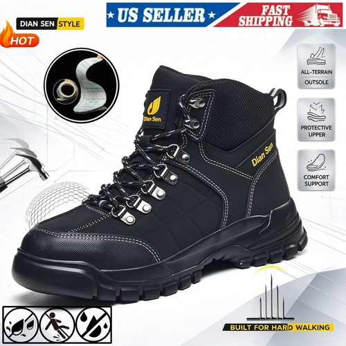 Mens work boots size 10 Construction boots for men Abrasion‑Proof Safety US 10 - $32.99