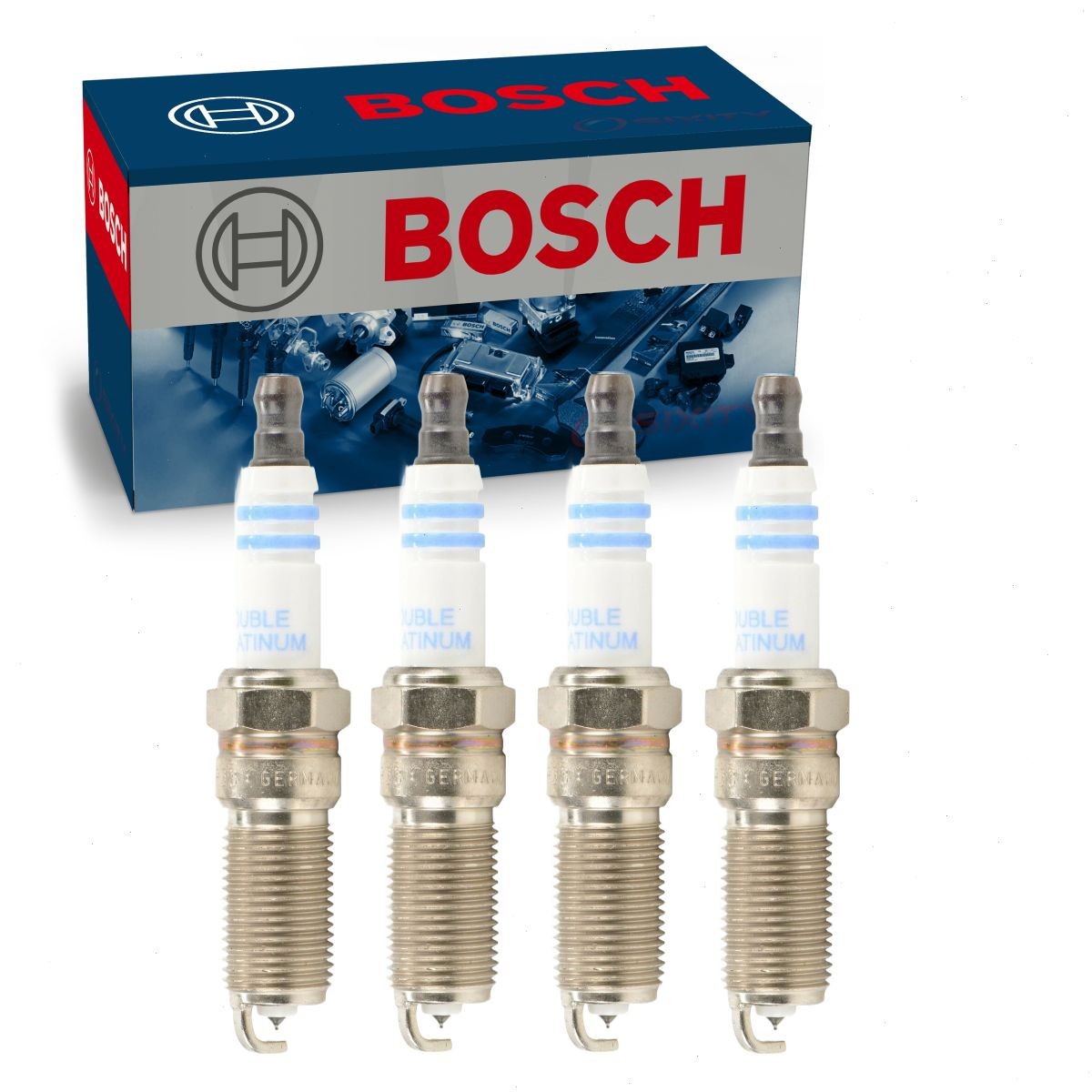 4 pc Bosch 8114 Double Platinum Spark Plugs for 2467 Ignition Wire Secondary fm