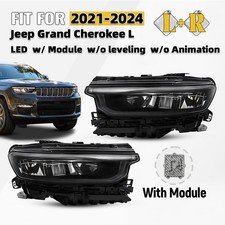 For 2021-2024 Jeep Grand Cherokee L Led Headlight Wo Motor W Drl Lr Pair For 2021-2024 Jeep Grand Cherokee L Led Headlight Wo Motor W Drl Lr Pair