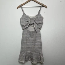 Jetset Dreams Revolve Mini Dress Small Tweed Date Night Event Party Babydoll