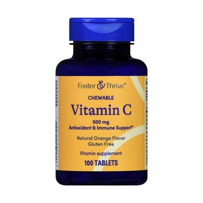 Chewable Vitamin C Natural Orange 100 Tabs 500 Mg