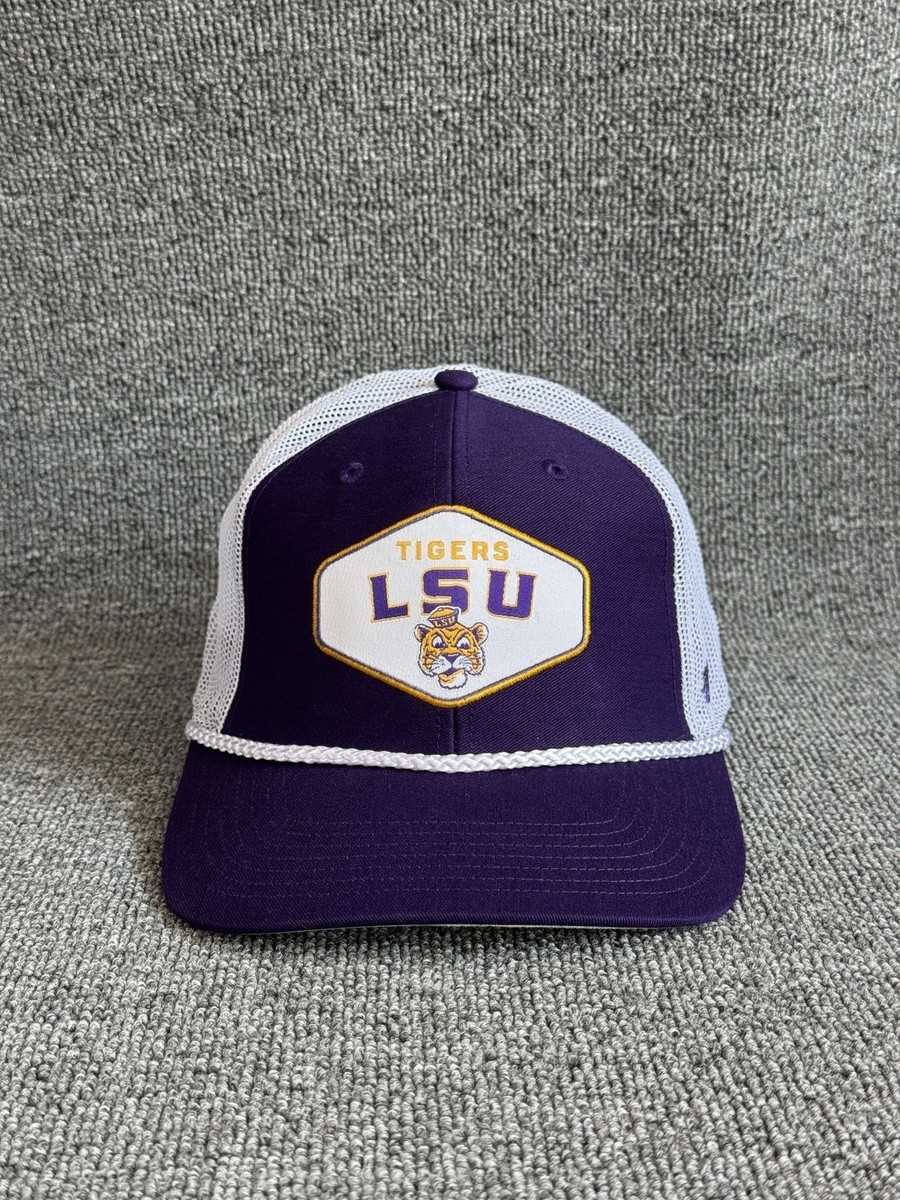 '47 Brand LSU Tigers Trucker Snapback Purple White Hat Rope NCAA Mesh