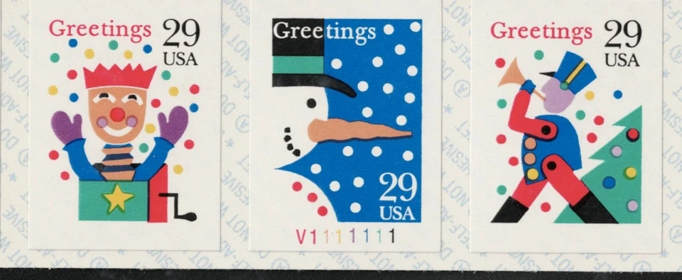SCOTT#2799-2802, 29c X-MAS SNOWMAN. PNC8, PLT.#V1111111. NH. - Image 2 of 2
