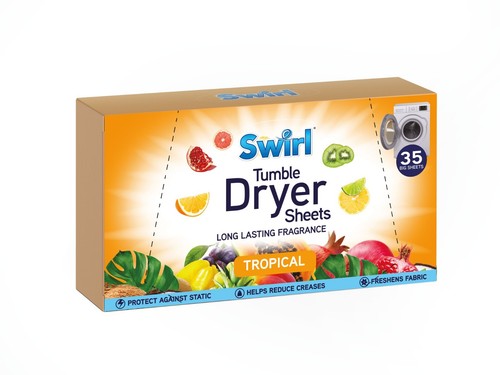 LAUNDRY SWIRL TUMBLE DRYER SHEETS DRY CLEANER CLOTHS DETERGENT FRESH