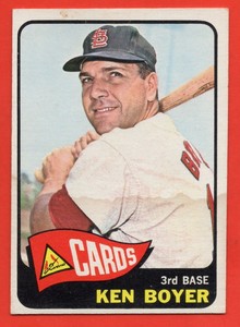 1965-Topps-100-Ken-Boyer-VG-VGEX-WRINKLE-MARKED-St-Louis-Cardinals-FREE-SHIP