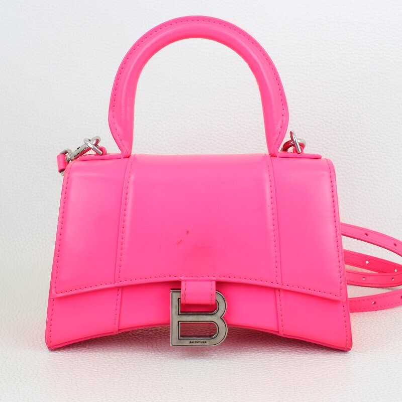 BALENCIAGA XS Hourglass Top Handle Bag Acid Fuchsia | eBay