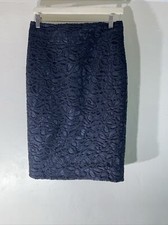 Womens M S Marks spencer Uk 10 Black Lace Overlay Smart Lined Pencil Skirt