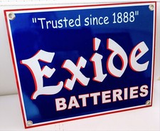 Exide Battery Gas Oil Gasoline Garage Mechanic Sign .. Free Ship On Any 10 Signs