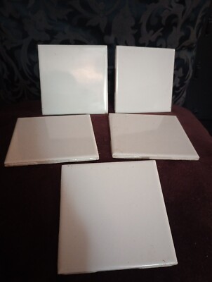 10 Qty Wall Tile US Ceramic USA 724764 1066002 Gloss 4-1/4'' Square White Vintage