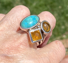 Barre Sterling Silver Statement Ring Turquois...