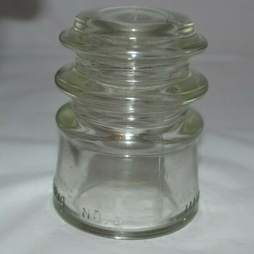 Armstrong's no 3  49 56  Clear Glass Insulator - 3" Tall Marked - Mint condition - Foto 2 di 10