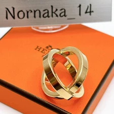 Near MINT Hermes Scarf Ring Cosmos Gold 0.98 inch w Box Auth From Japan