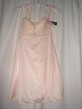 Vintage Olga Nightgown Pink Nightgown Built in Bra Size 36 Spandex and Nylon