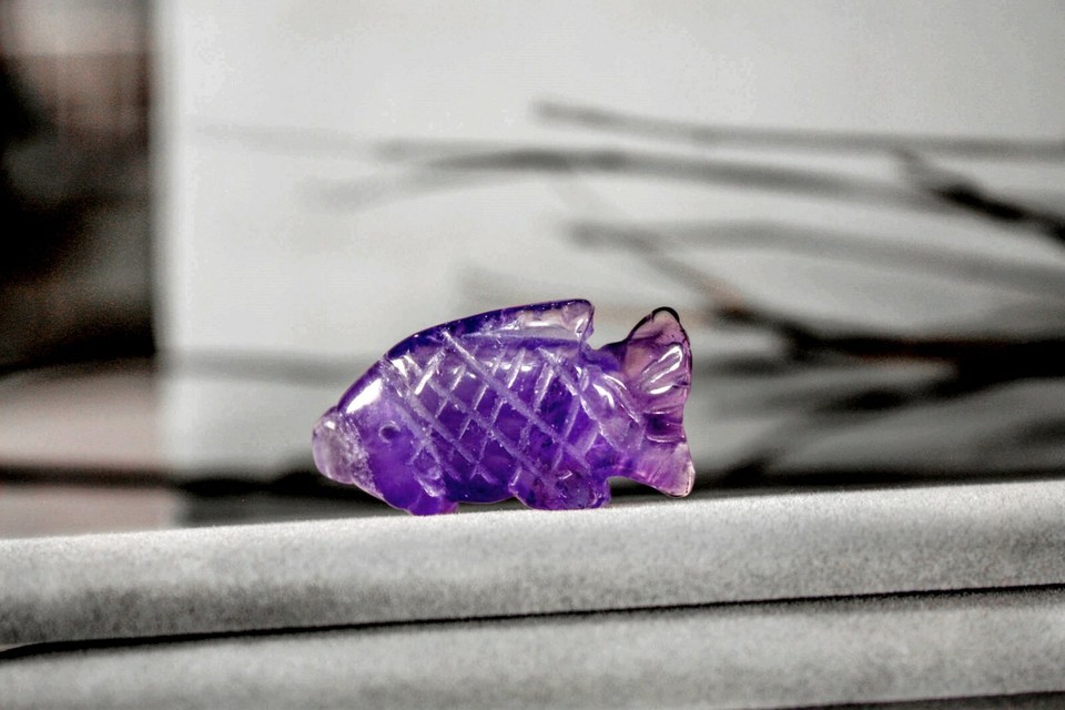 Amethyst Fish Spirit Animal Totem Fetish Stone Figurine c8672 | eBay