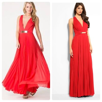 bebe evening dresses Bebe Women's Crepe Drape Back Maxi Dress