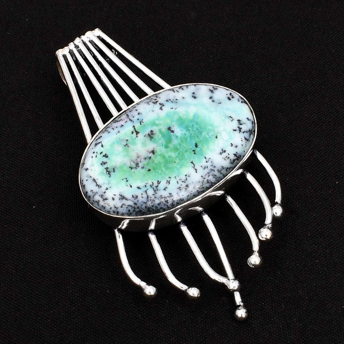 Dendrite Opal Gemstone Ethnic Handmade Pendant Jewelry New Year Gift AP-12286