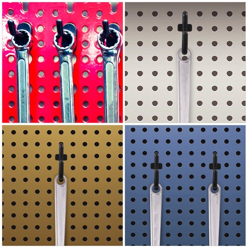 50 Pezzi Gancio Portaoggetti Piccolo Picchetto Board Ganci Esterno Pegboard Foro J - Foto 12 di 12