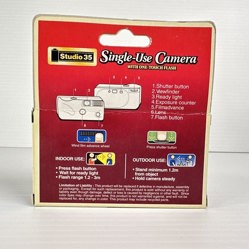 Vintage Single Use Camera Studio 35 Walgreens Metallic Red Sealed - Picture 3 of 7