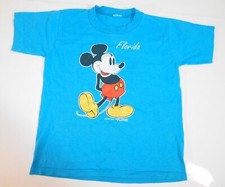 VTG 80's VELVA SHEEN Florida Walt Disney Mickey Mouse T-Shirt Child size 6-8 Blu