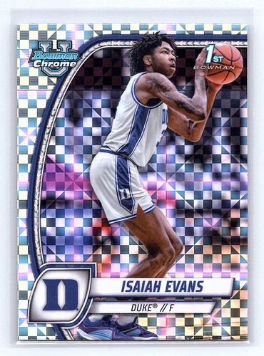 ISAIAH EVANS 2024 Bowman University Chrome 1st #27 X-FRACTOR  - Picture 1 of 2