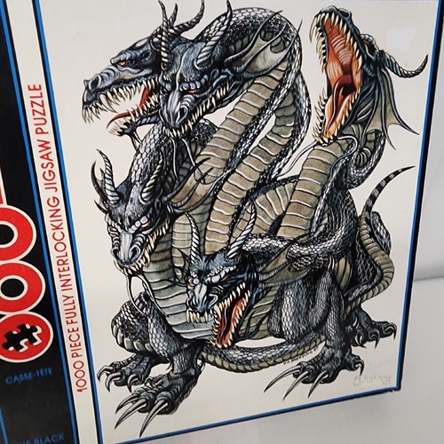 Vintage Fantasy Dungeons and Dragons Style Jigsaw Puzzle Black Hydra 1993 New - Picture 7 of 11