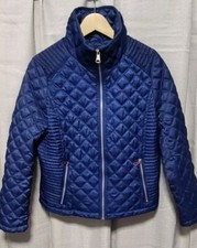 Marc New York Andrew Marc Ladies Diamond Quilt Jacket Gorgeous Blue Medium Vgc