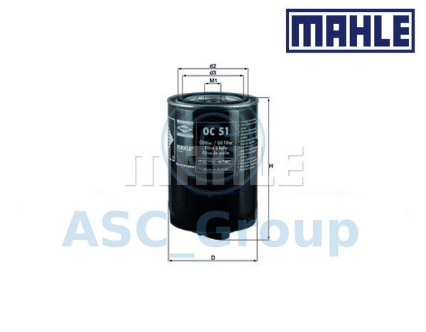 Original Mahle Ersatz Schraubbarer MotoröLfilter OC 51 OC51-image