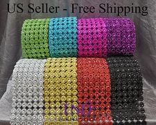 3.75" x 1 YD/3 YDS/10 YDS FLOWER DIAMOND MESH WRAP ROLL RHINESTONE BLING RIBBON