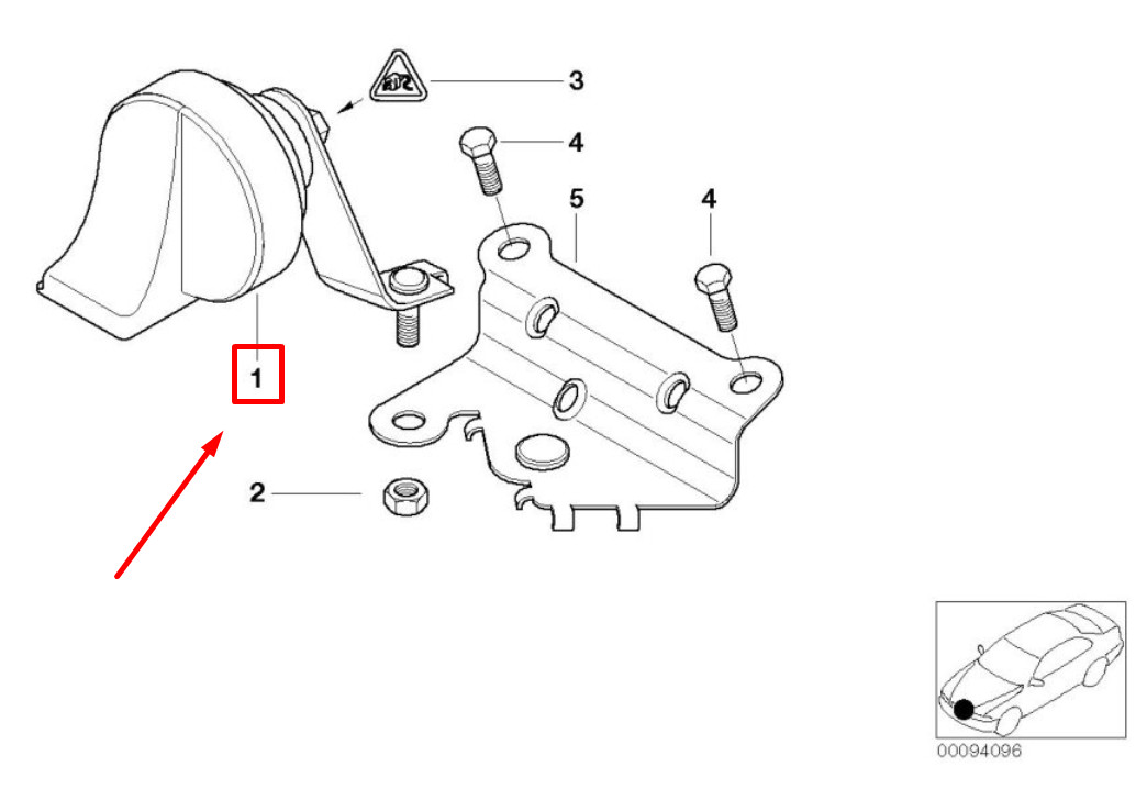 NEW BMW 3 CABRIO E46 LOW PITCH HORN SIGNAL 61337833012 7833012 